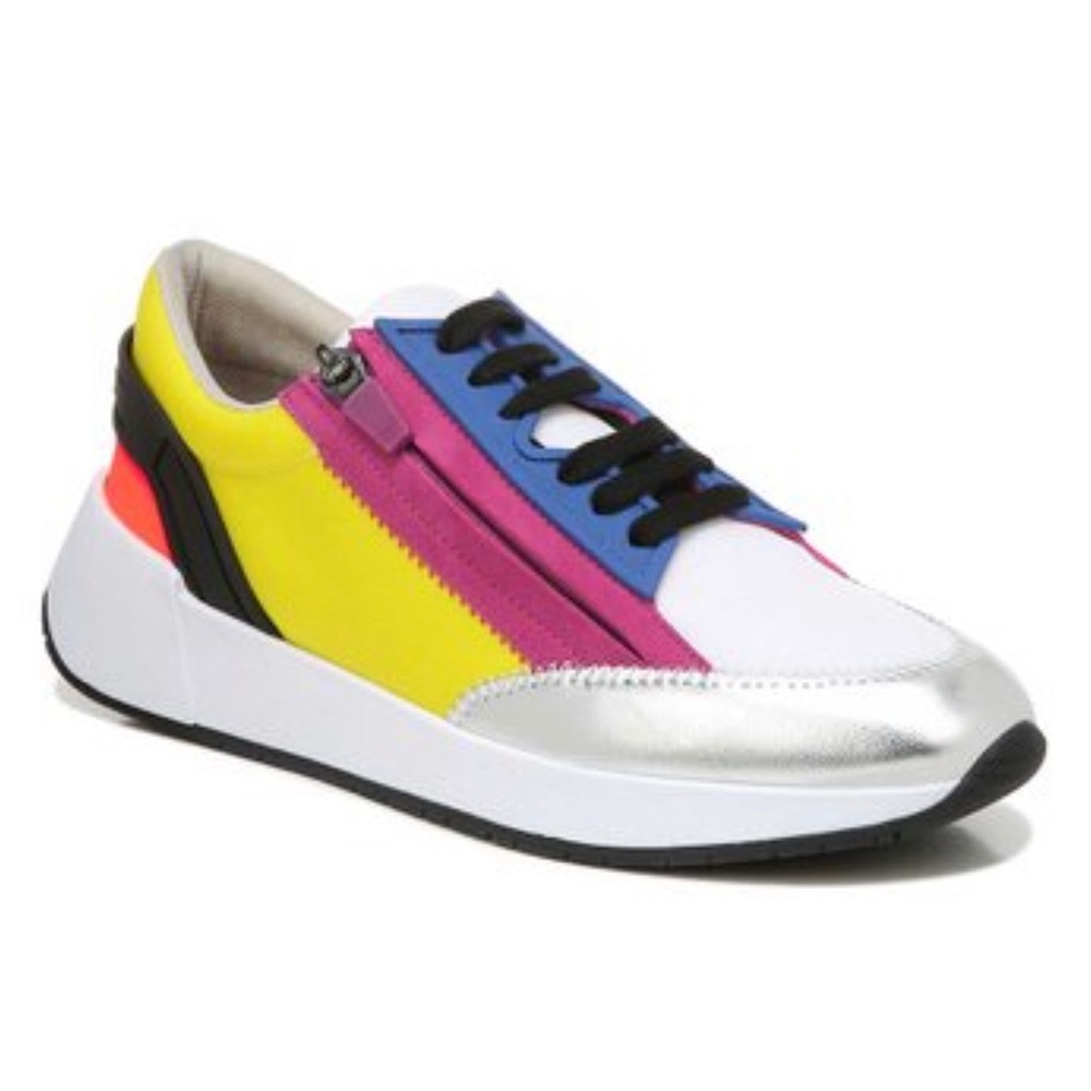 Franco Sarto | Yellow Multicolor Stripe Imperial Sneaker - Women Size 9